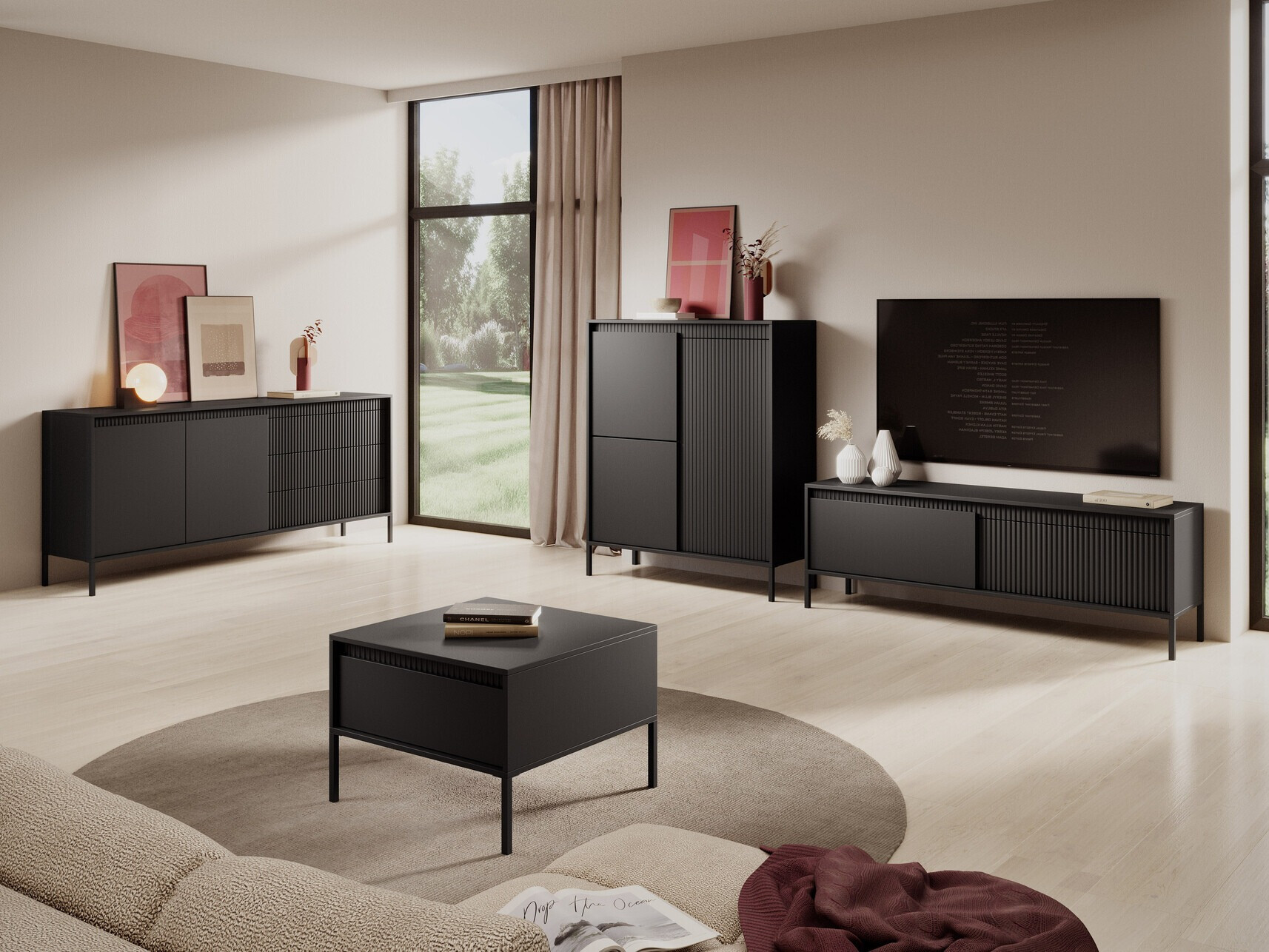 Meuble TV Romfele 103 (Noir)