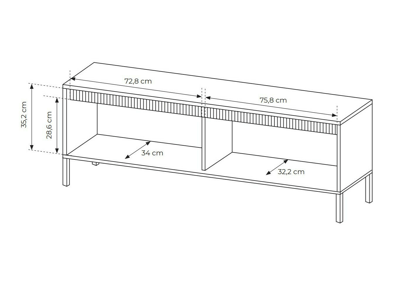 Meuble TV Romfele 103 (Noir)