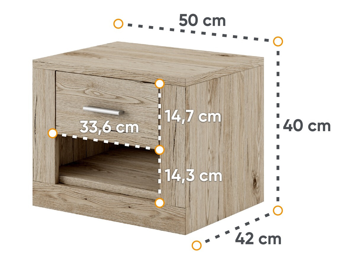 Table de chevet Cirdelu 107 (Chêne de san remo)