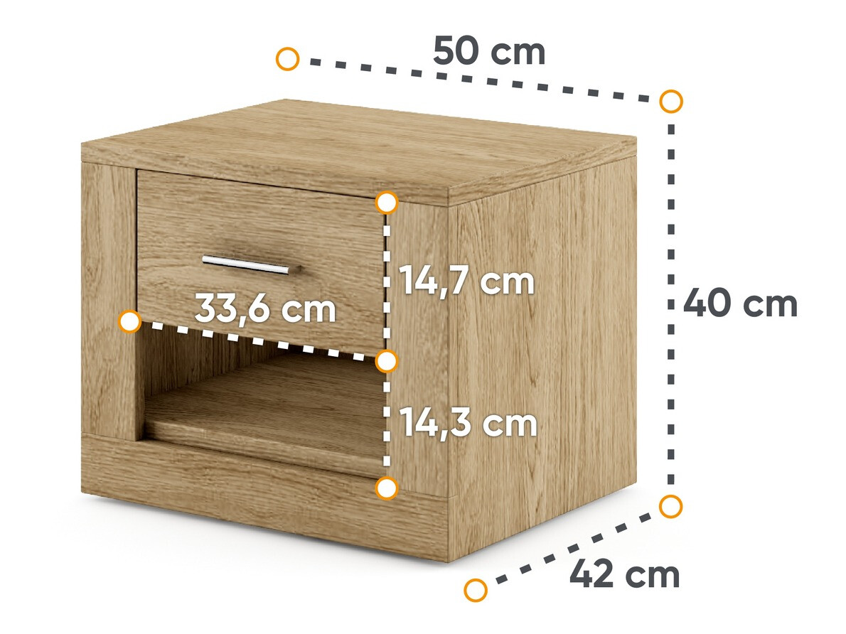 Table de chevet Cirdelu 107 (Chêne)