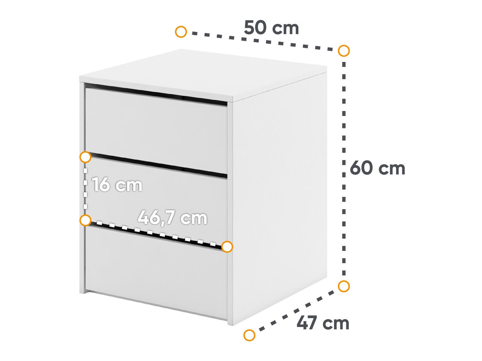 Table de chevet Cirdelu 113 (Blanc)