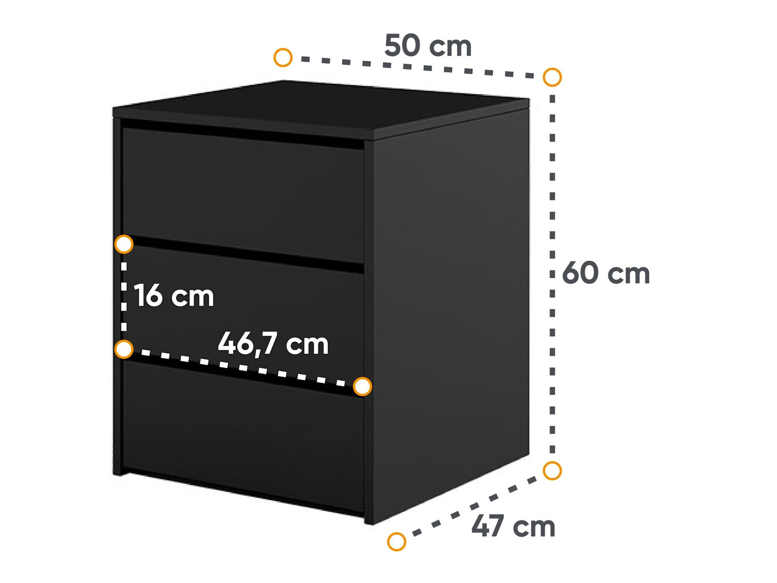 Table de chevet Cirdelu 113 (Noir)