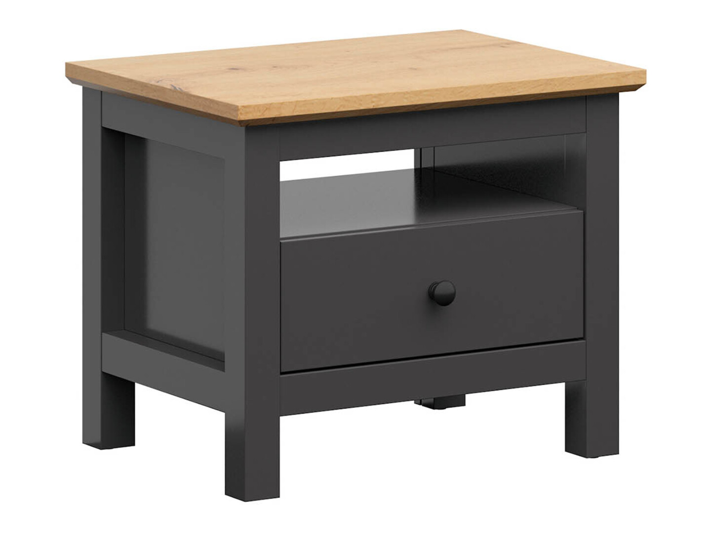 Table de chevet Sordoro 100 (Graphite + Chêne Artisan)