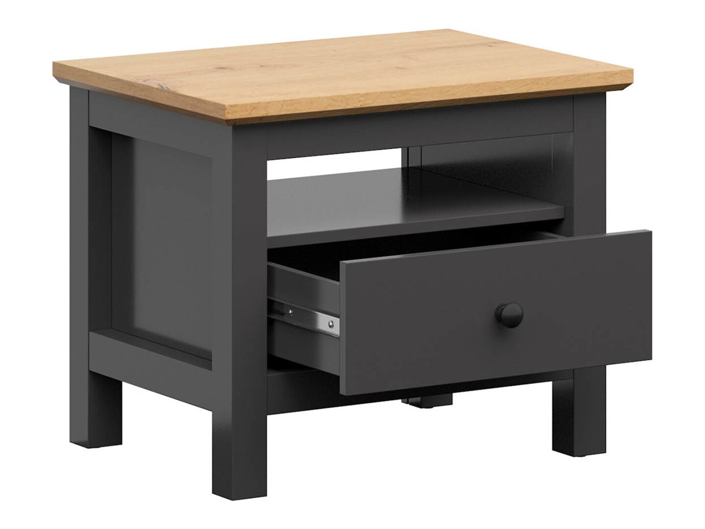 Table de chevet Sordoro 100 (Graphite + Chêne Artisan)