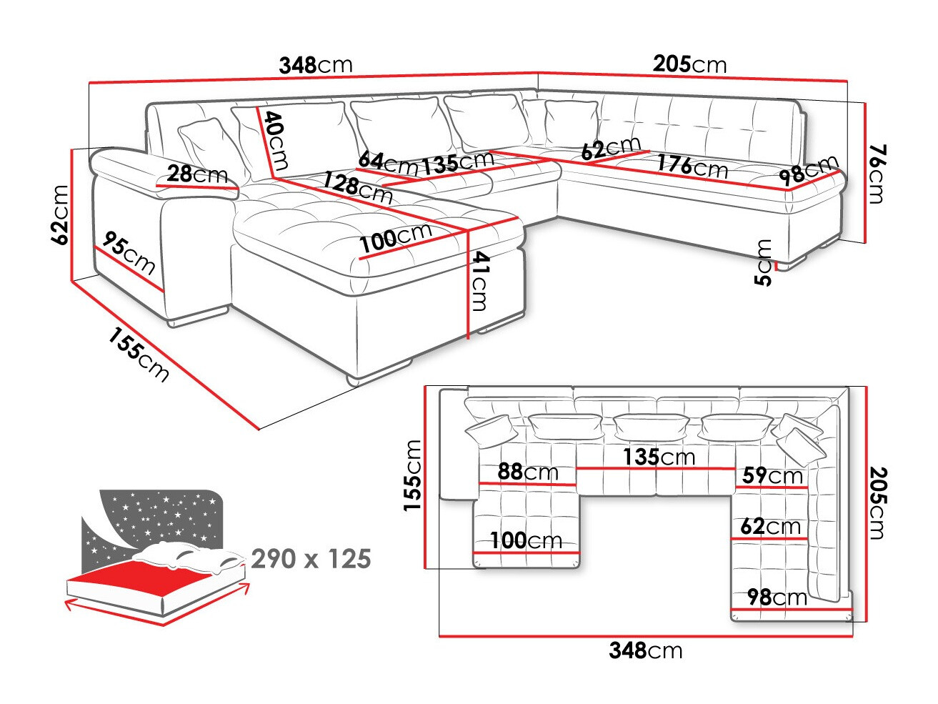 Canapé d'angle Comfivo Gemma VI (Baloo 2074)