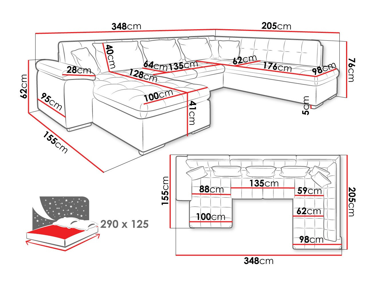 Canapé d'angle Comfivo Gemma VI (Baloo 2074)