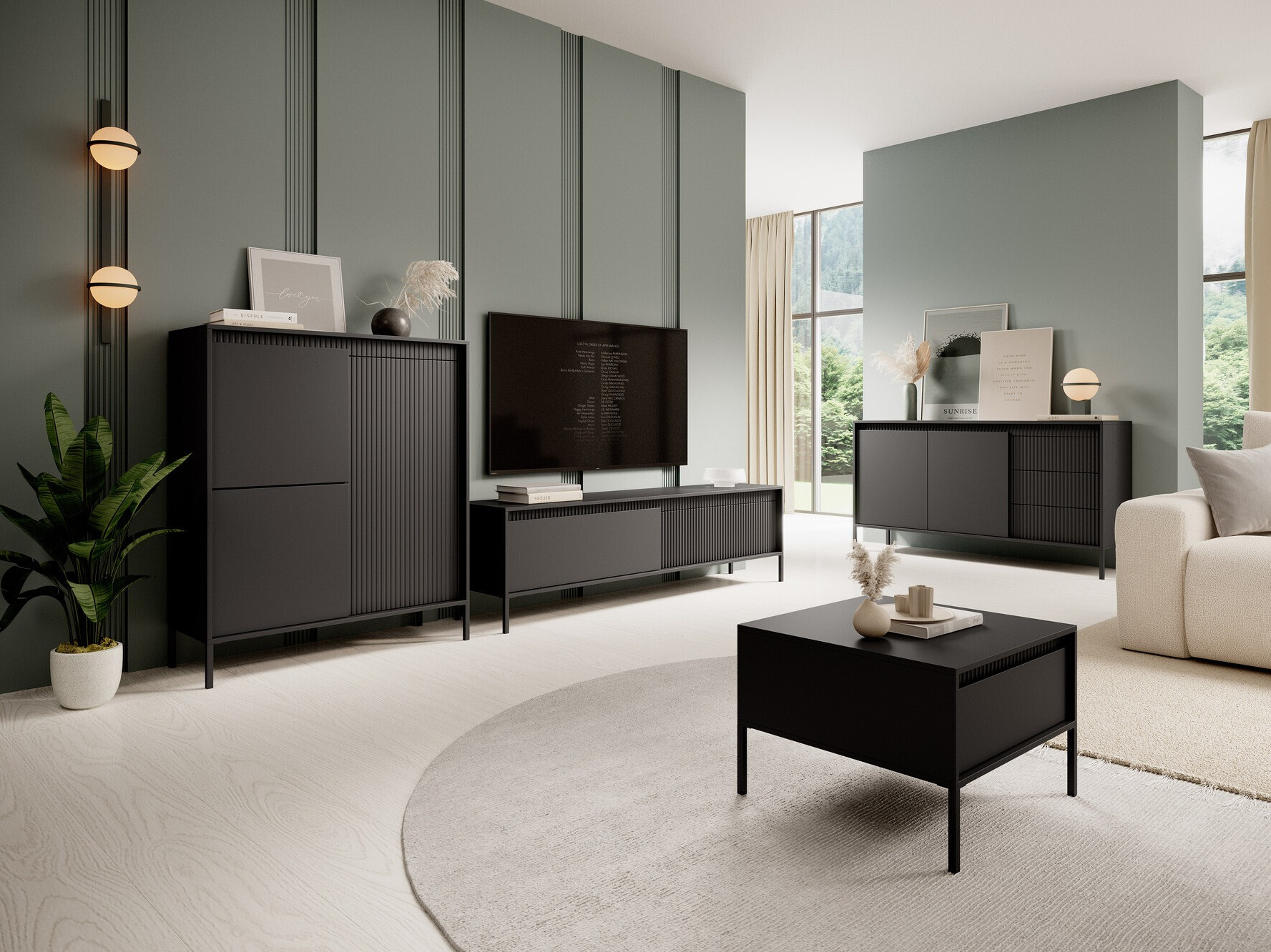 Meuble TV Romfele 104 (Noir)