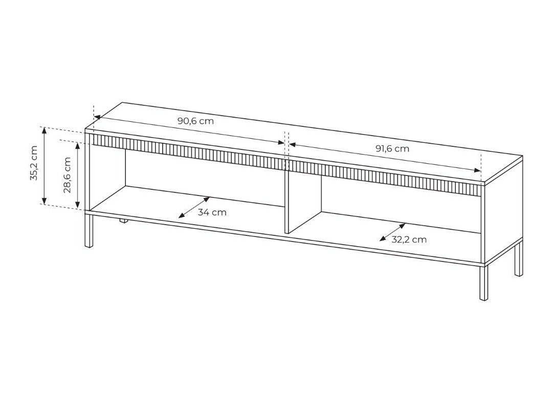 Meuble TV Romfele 104 (Noir)