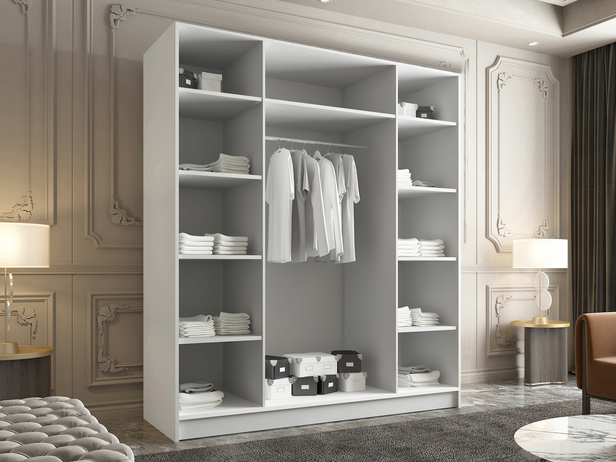 Armoire Closico 192 (Cachemire + Noir)