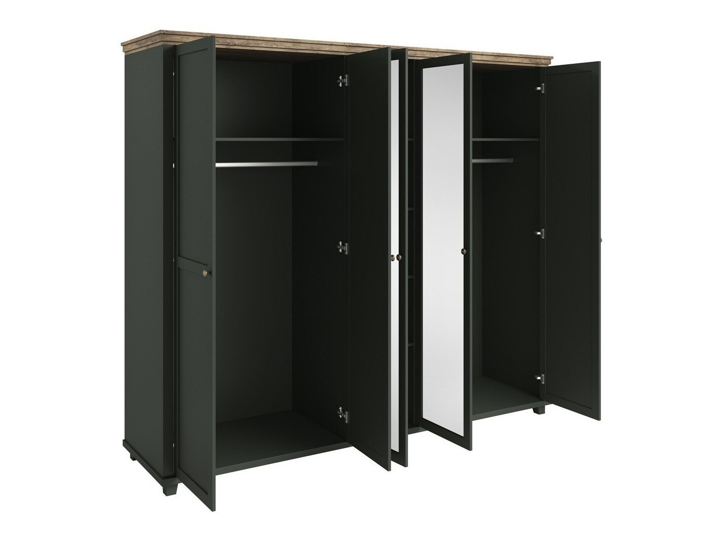 Armoire Tolnue 116 (Vert foncé + Chêne de Lefkas)