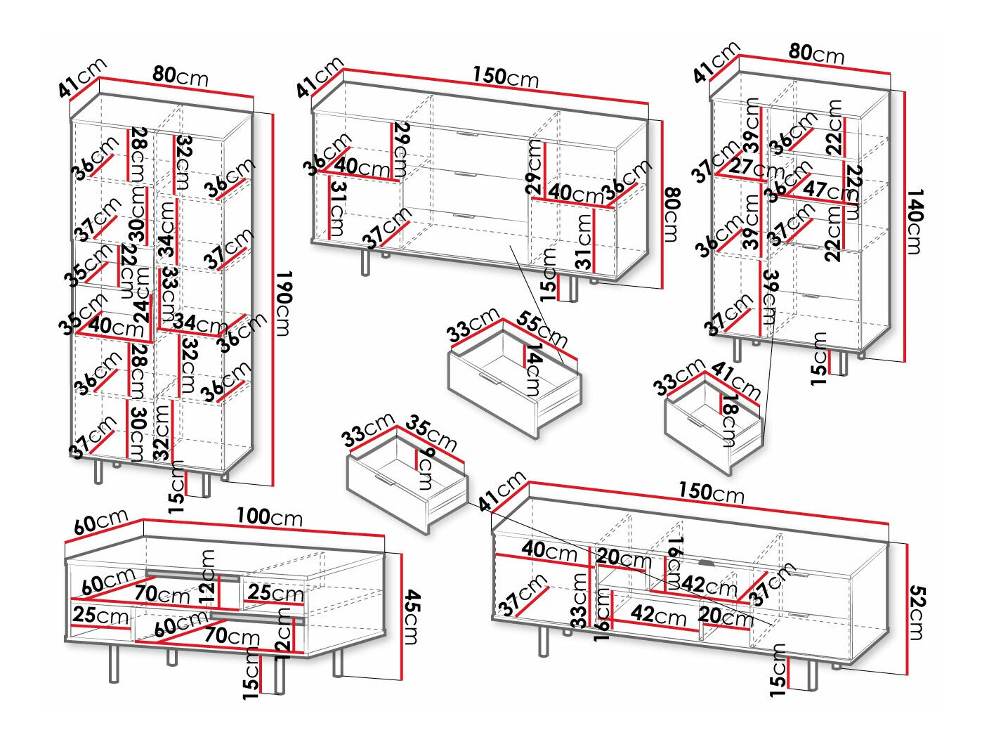 Ensemble de salon Decus I (Cachemire)