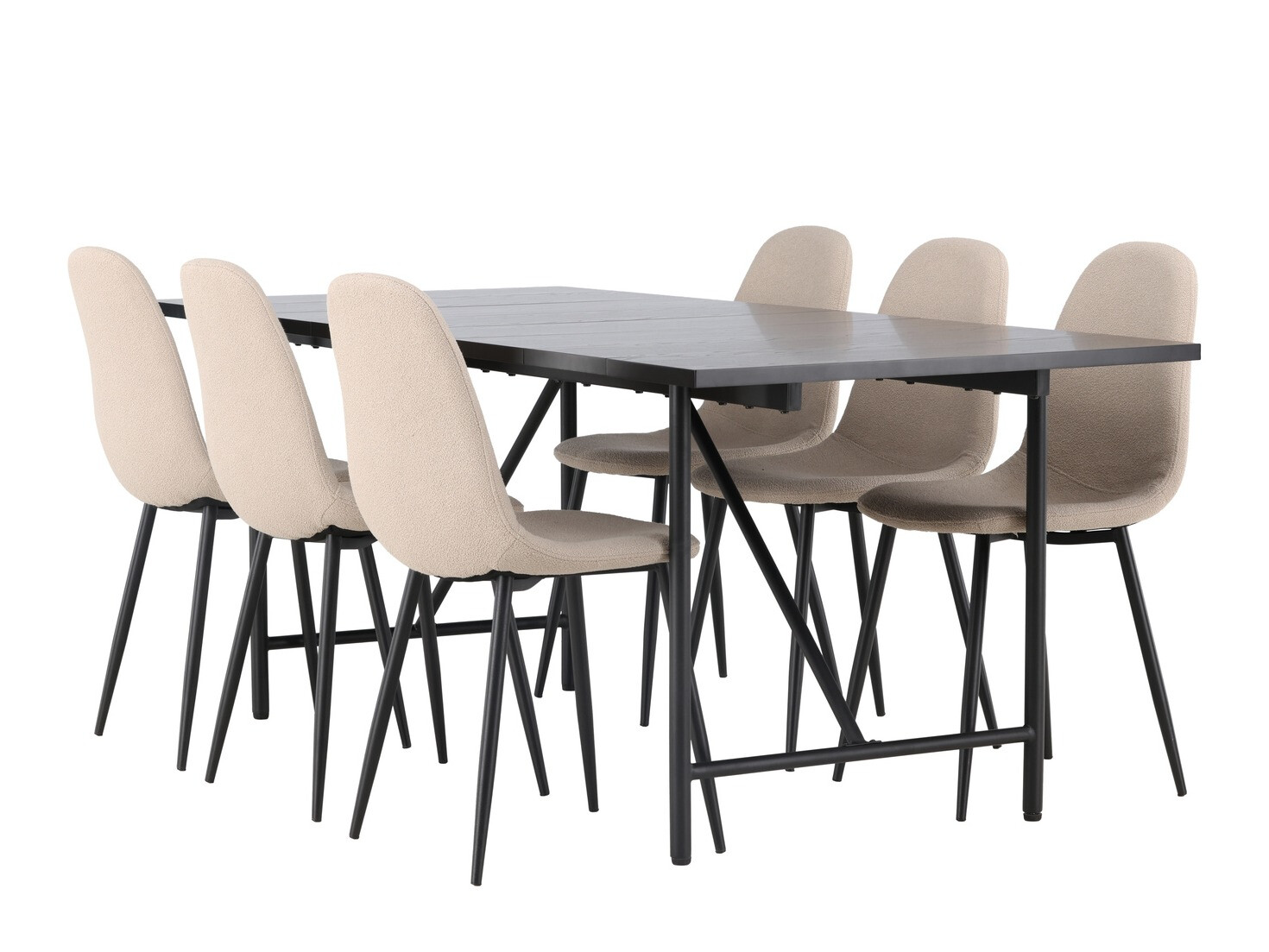 Salle à manger complète Dallas 3964 (Beige + Noir)