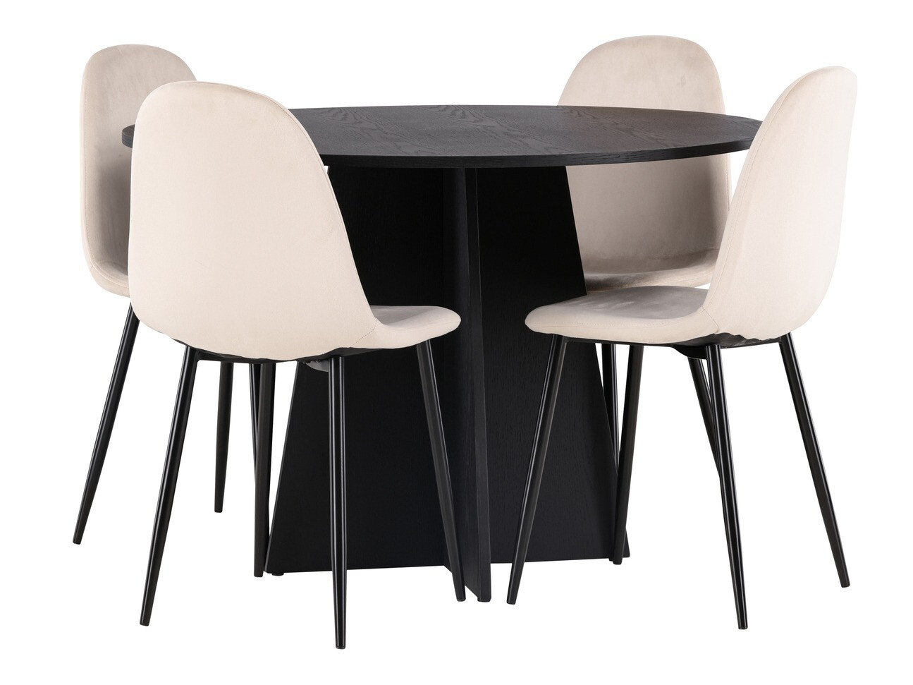 Salle à manger complète Dallas 4008 (Beige + Noir)