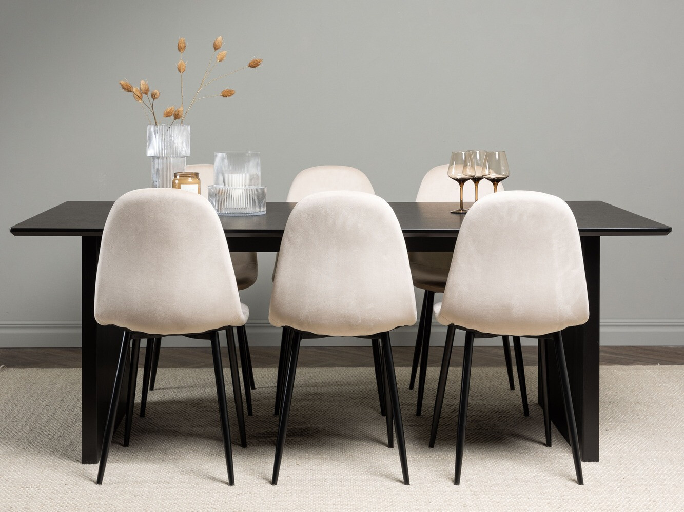 Salle à manger complète Dallas 4185 (Beige + Noir)