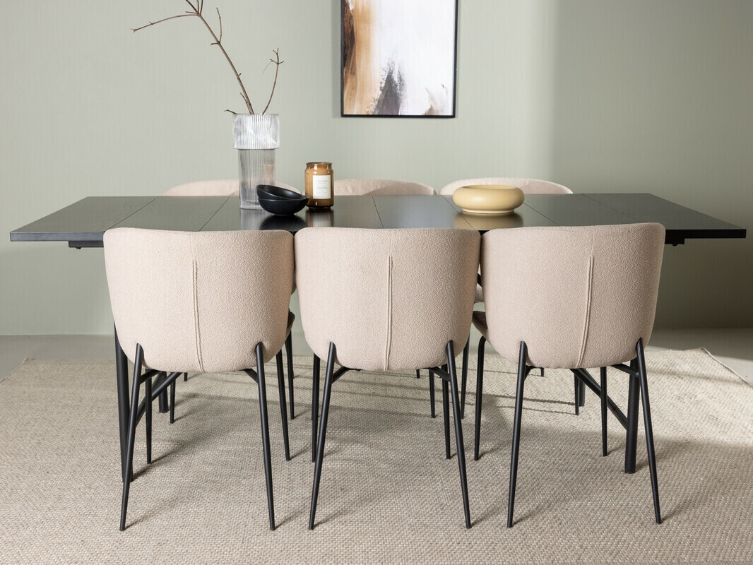 Salle à manger complète Dallas 4192 (Beige + Noir)