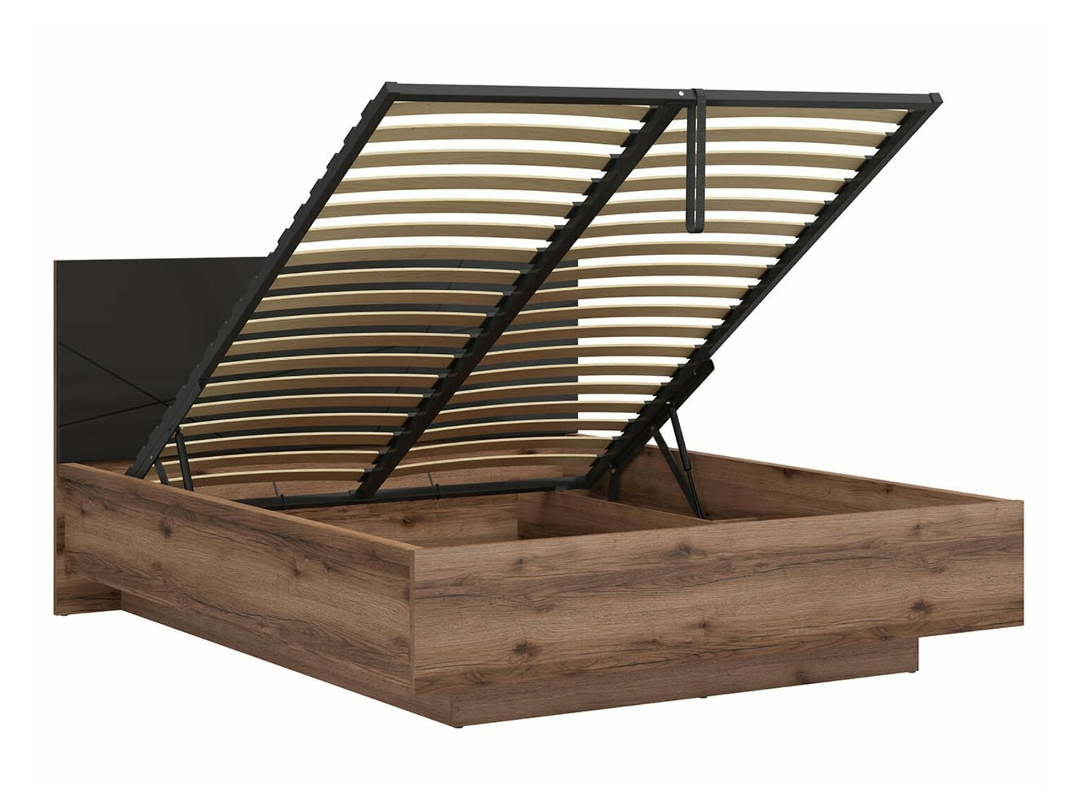 Lit Fivale 122 (Chêne delano foncé + Noir mat)