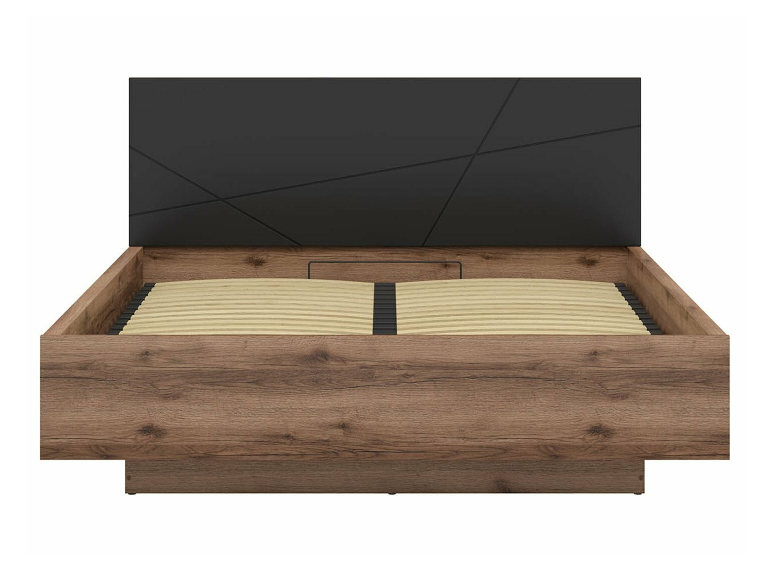 Lit Fivale 122 (Chêne delano foncé + Noir mat)