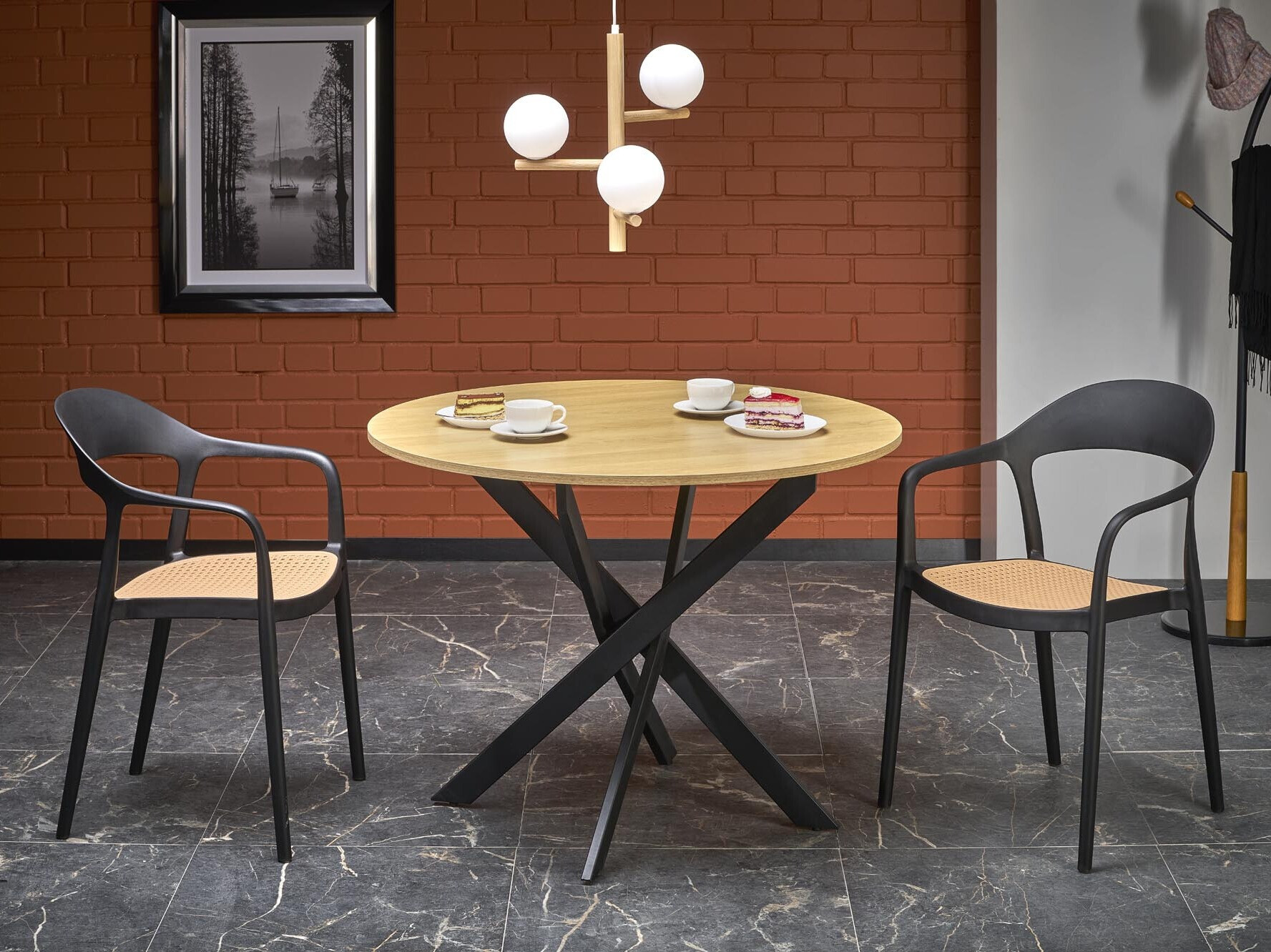 Table Houston 1788 (Chêne doré + Noir)