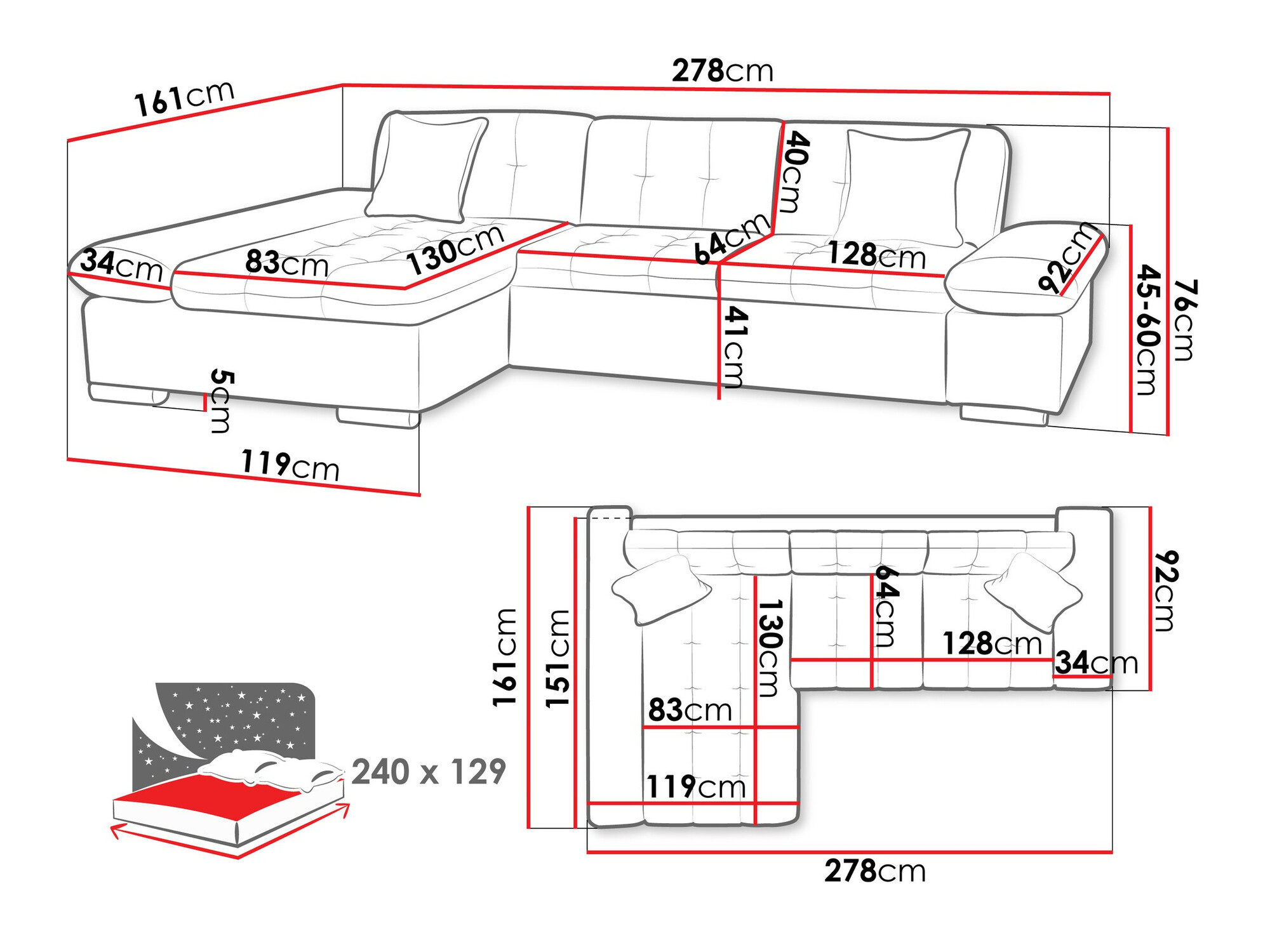 Canapé d'angle Comfivo Sanitas II (Tracy 211.01)