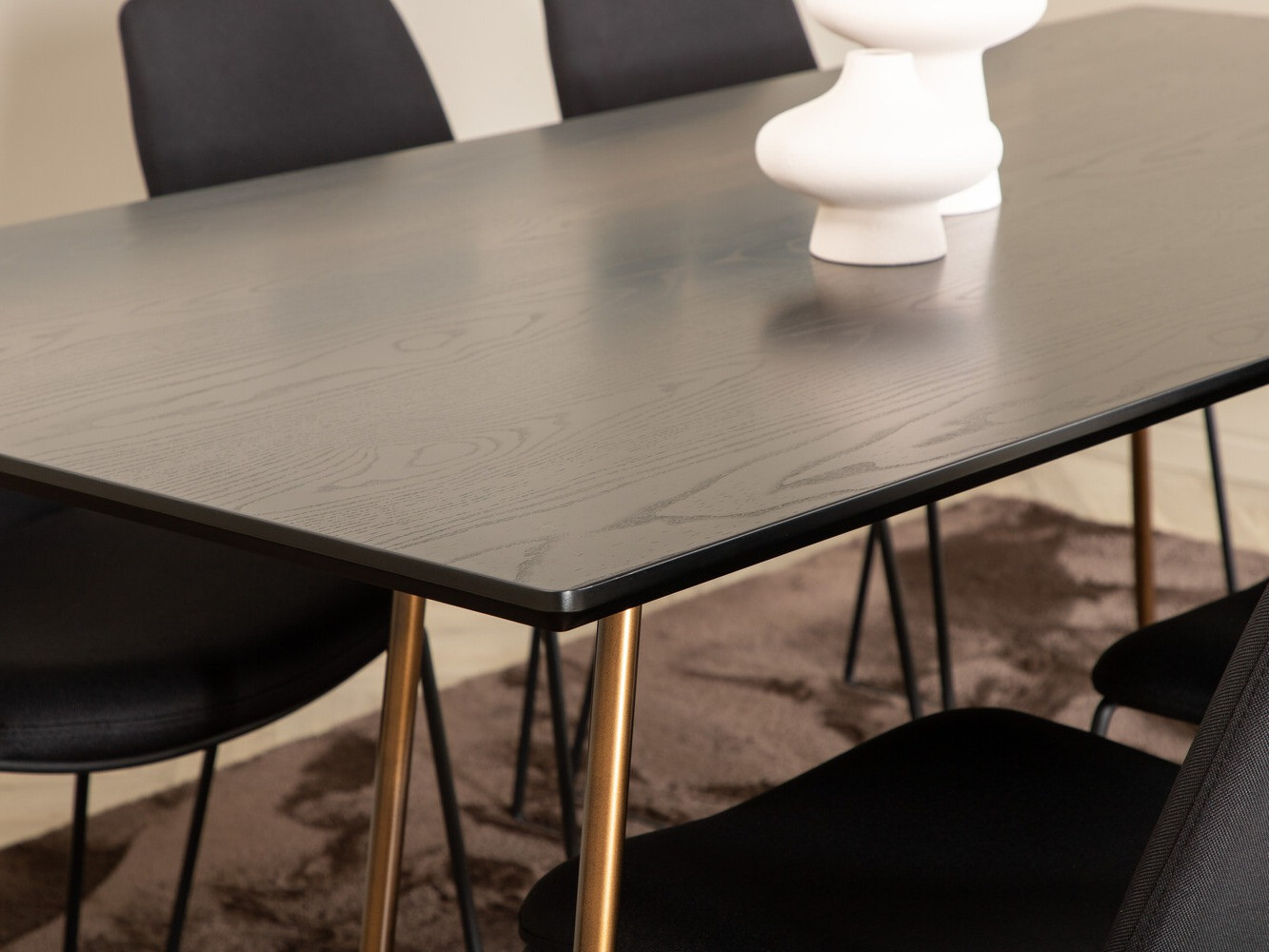 Salle à manger complète Dallas 3039 (Noir + Cuivre)