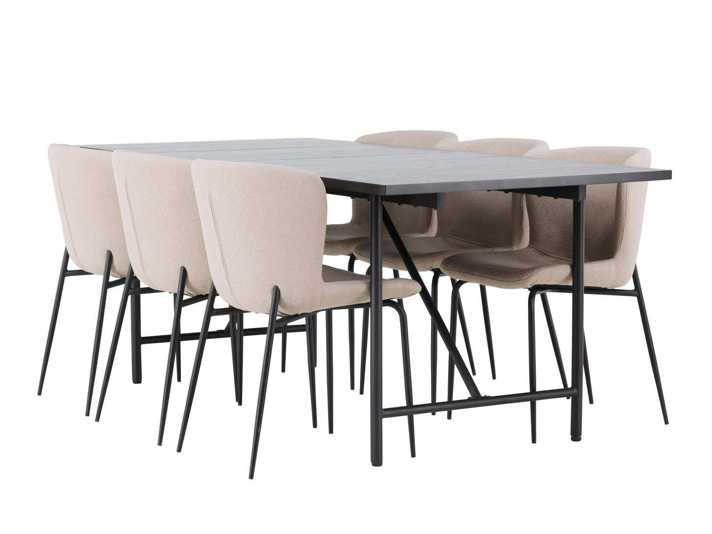 Salle à manger complète Dallas 4192 (Beige + Noir)