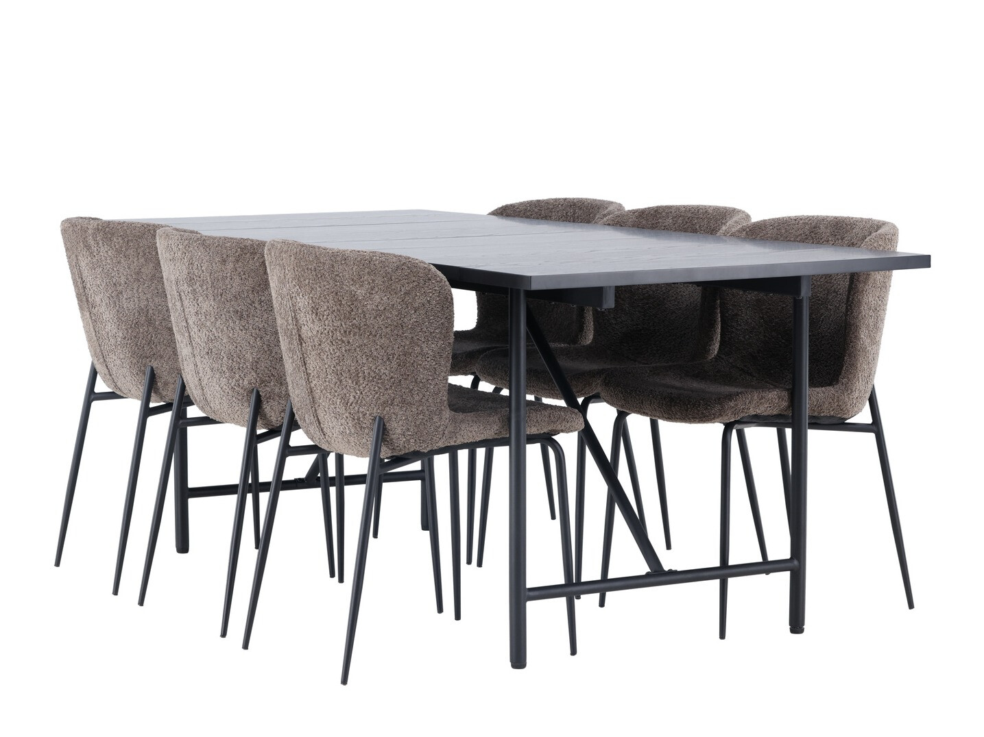 Salle à manger complète Dallas 4192 (Marron + Noir)