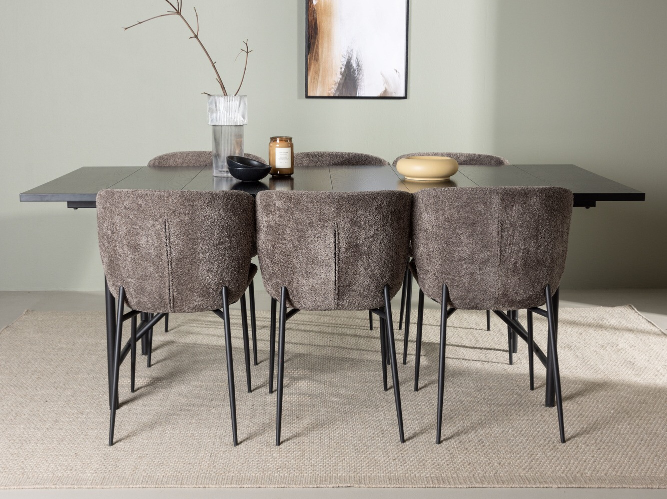 Salle à manger complète Dallas 4192 (Marron + Noir)