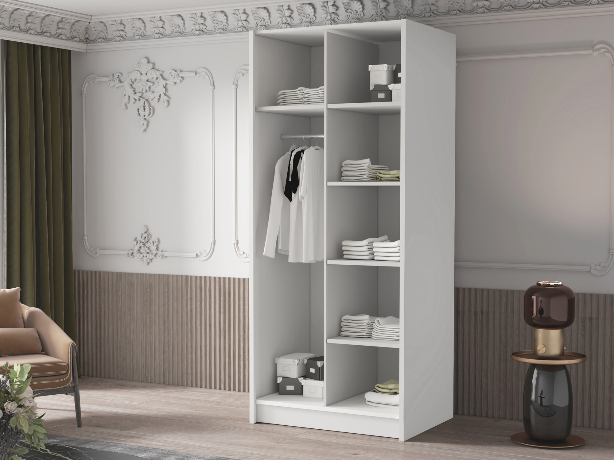 Armoire Closico 195 (Blanc + Noir)