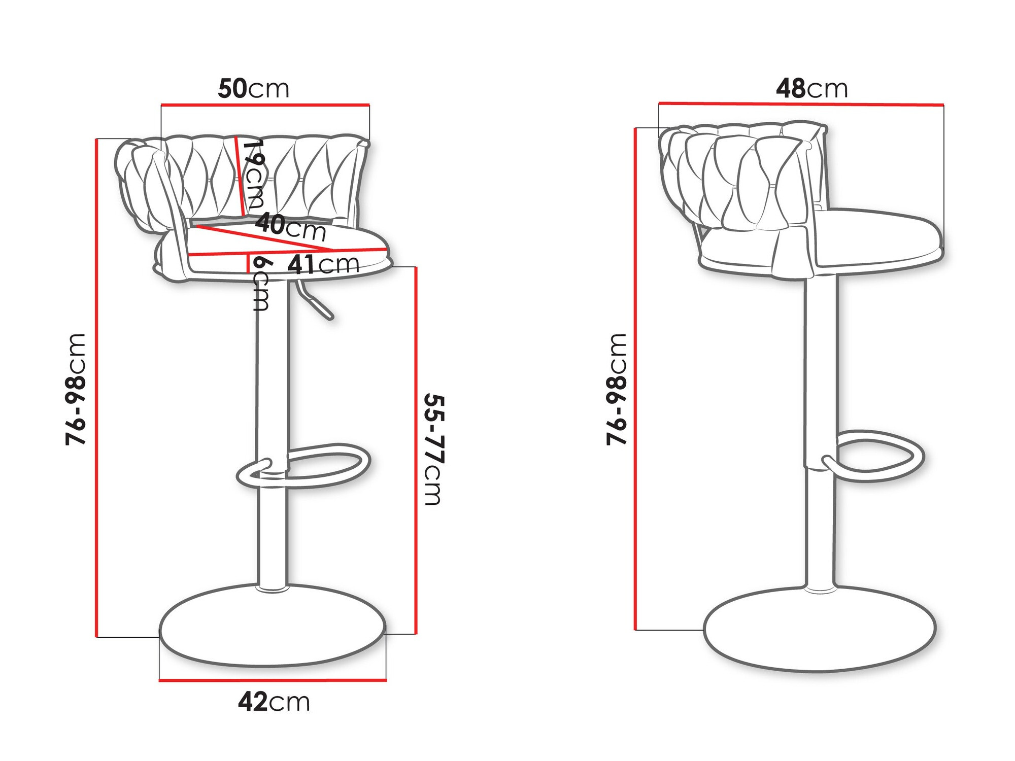 Chaise de bar Comfivo Hilaritas II (Gris)