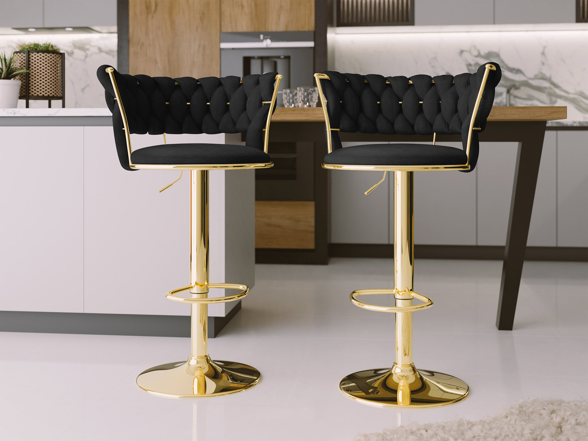 Chaise de bar Comfivo Hilaritas II (Noir)