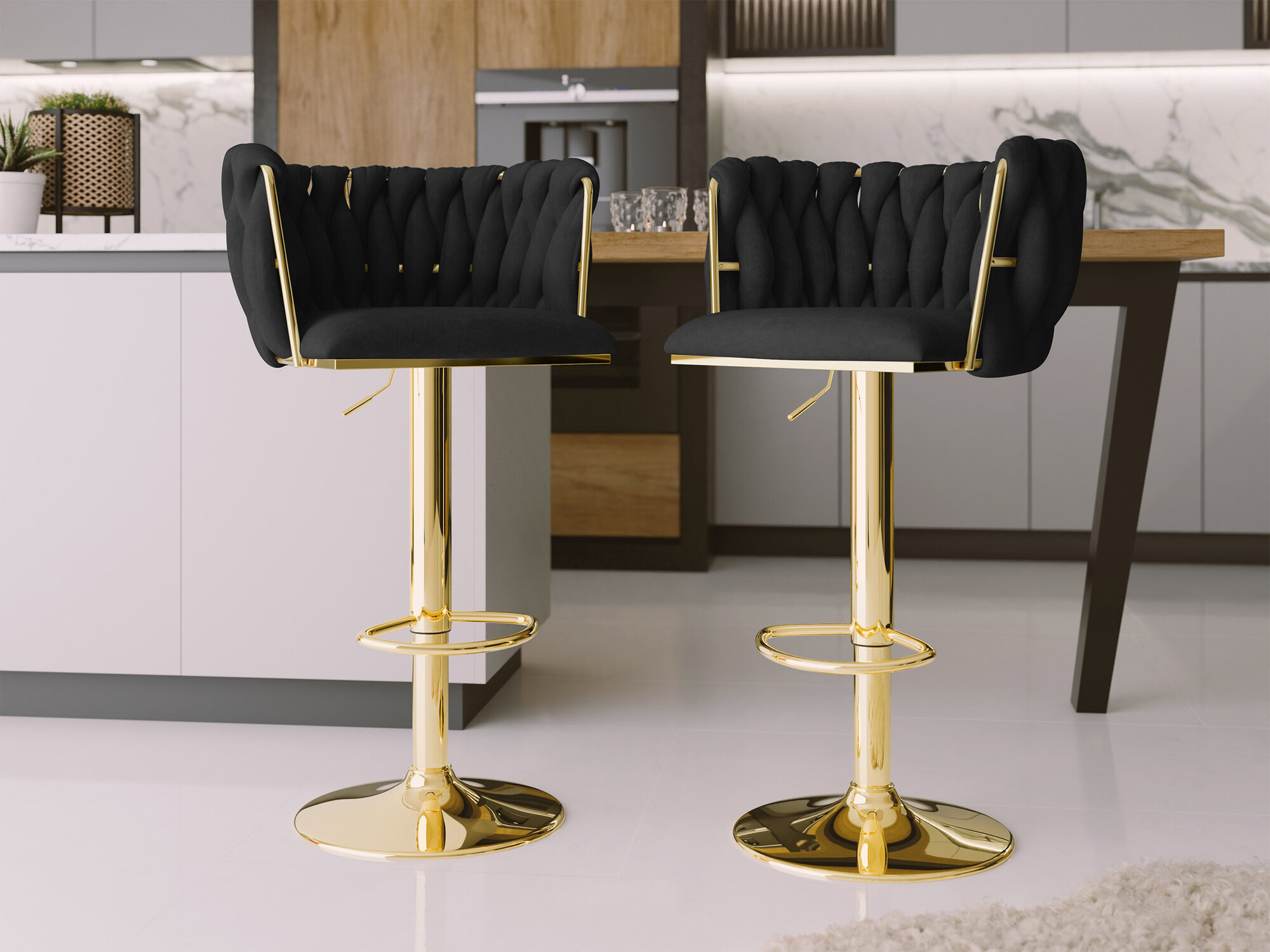 Chaise de bar Comfivo Hilaritas IV (Doré + Noir)