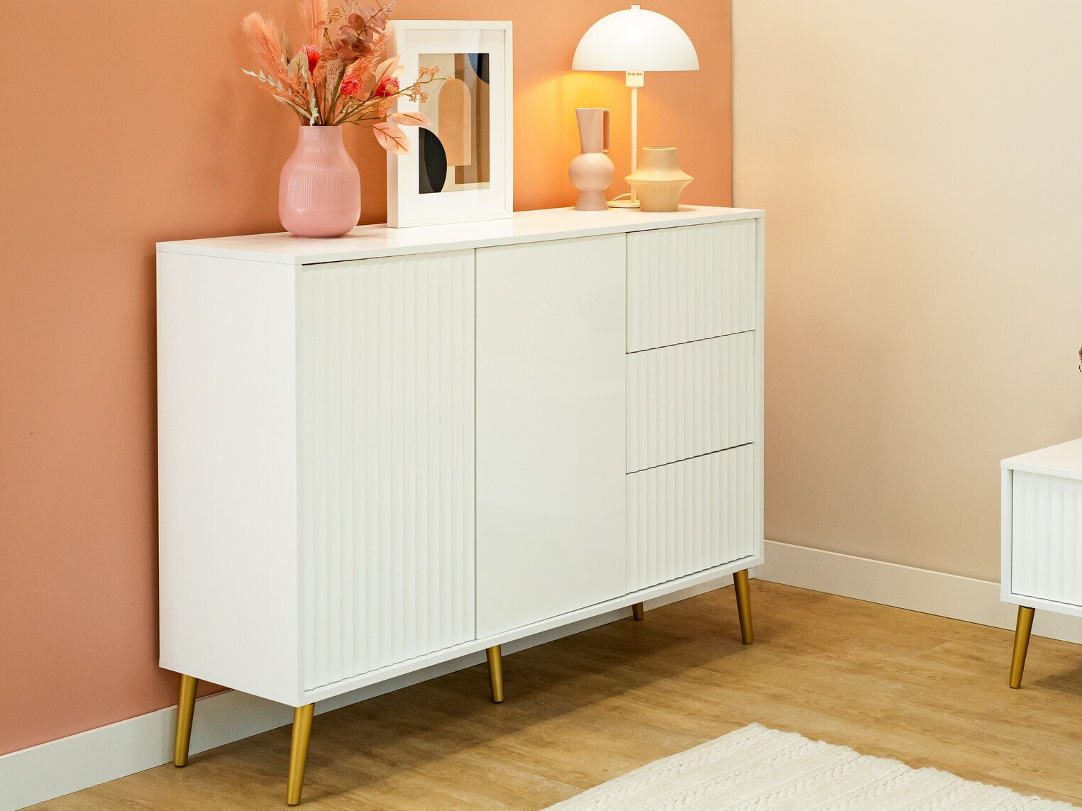 Commode Cirferi 101 (Blanc + Doré)