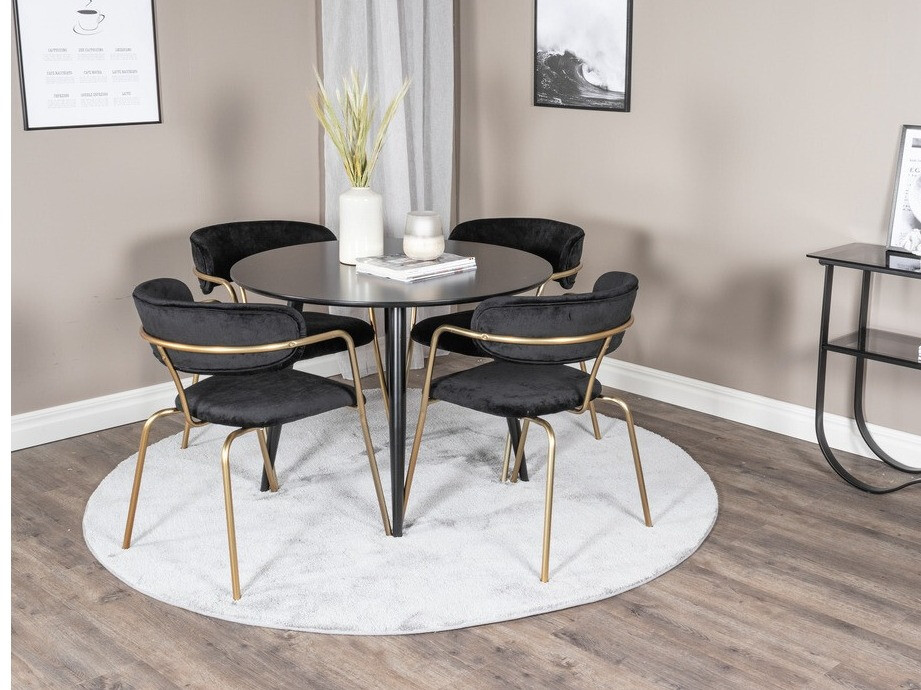 Chaise Dallas 108 (Noir + Laiton)
