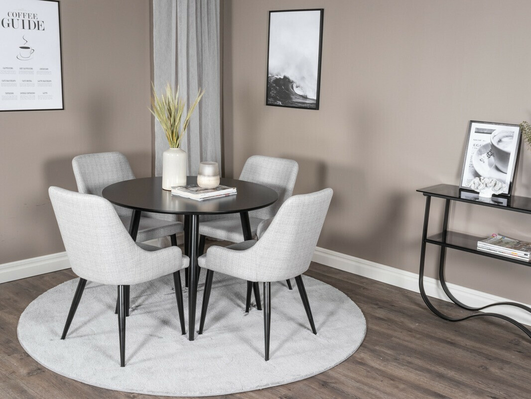 Chaise Dallas 114 (Gris clair + Noir)