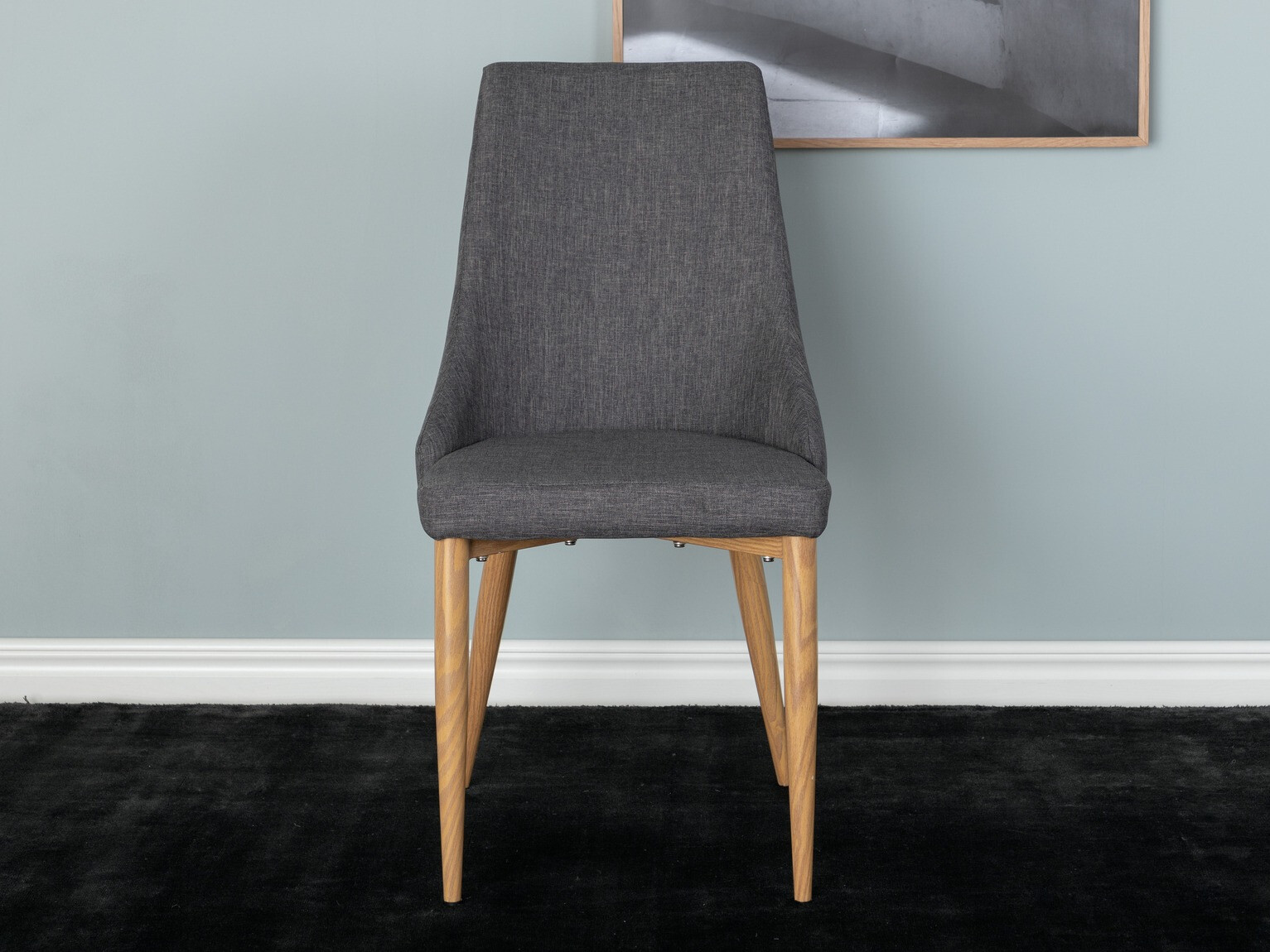 Chaise Dallas 159 (Gris foncé + Marron)
