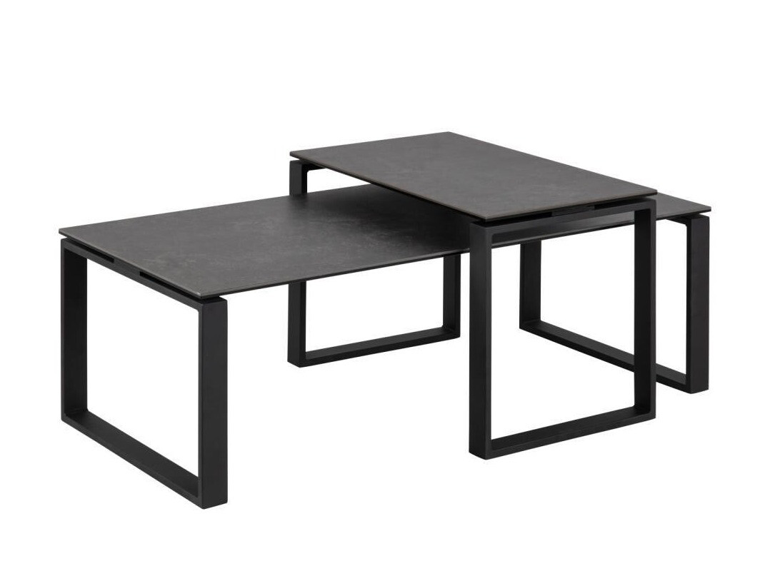 Ensemble tables basses Norsica 421 (Gris foncé + Noir)
