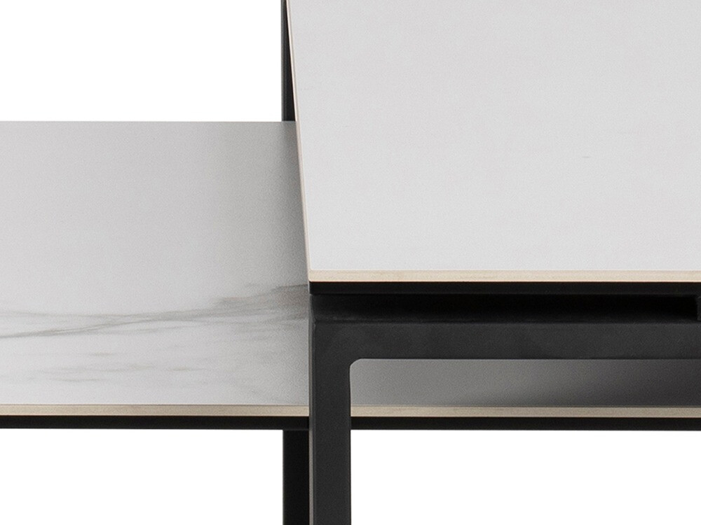 Ensemble tables basses Norsica 421 (Marbre blanc + Noir)