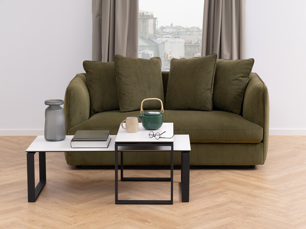 Ensemble tables basses Norsica 421 (Marbre blanc + Noir)