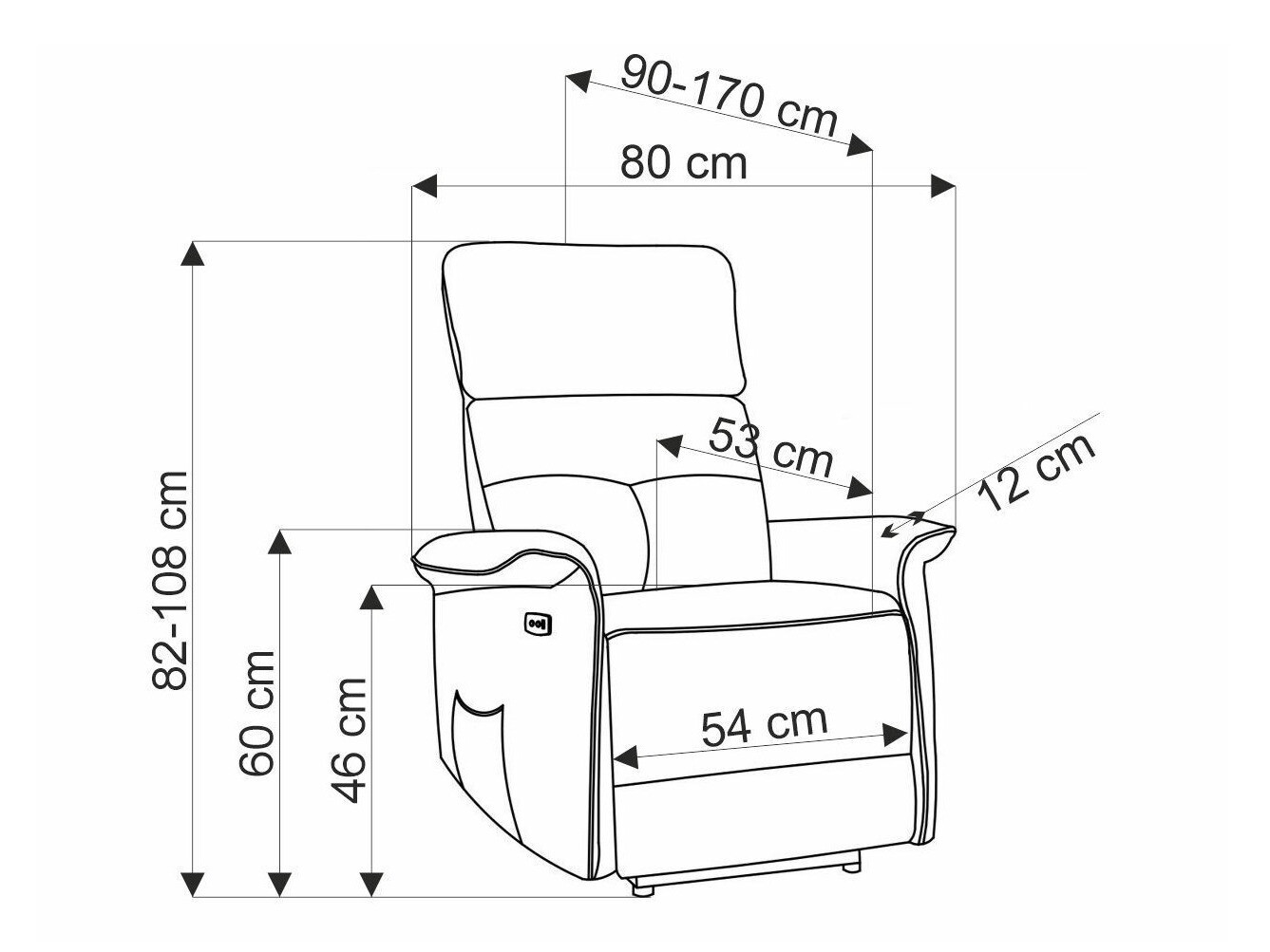 Fauteuil inclinable Houston 1543 (Bleu)