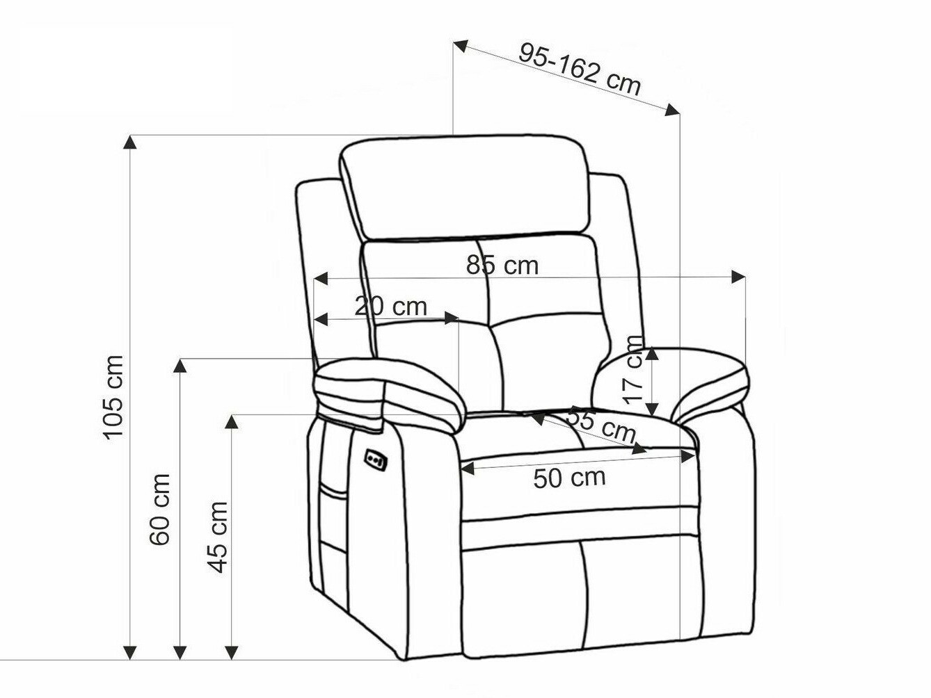 Fauteuil inclinable Houston 1781 (Beige)
