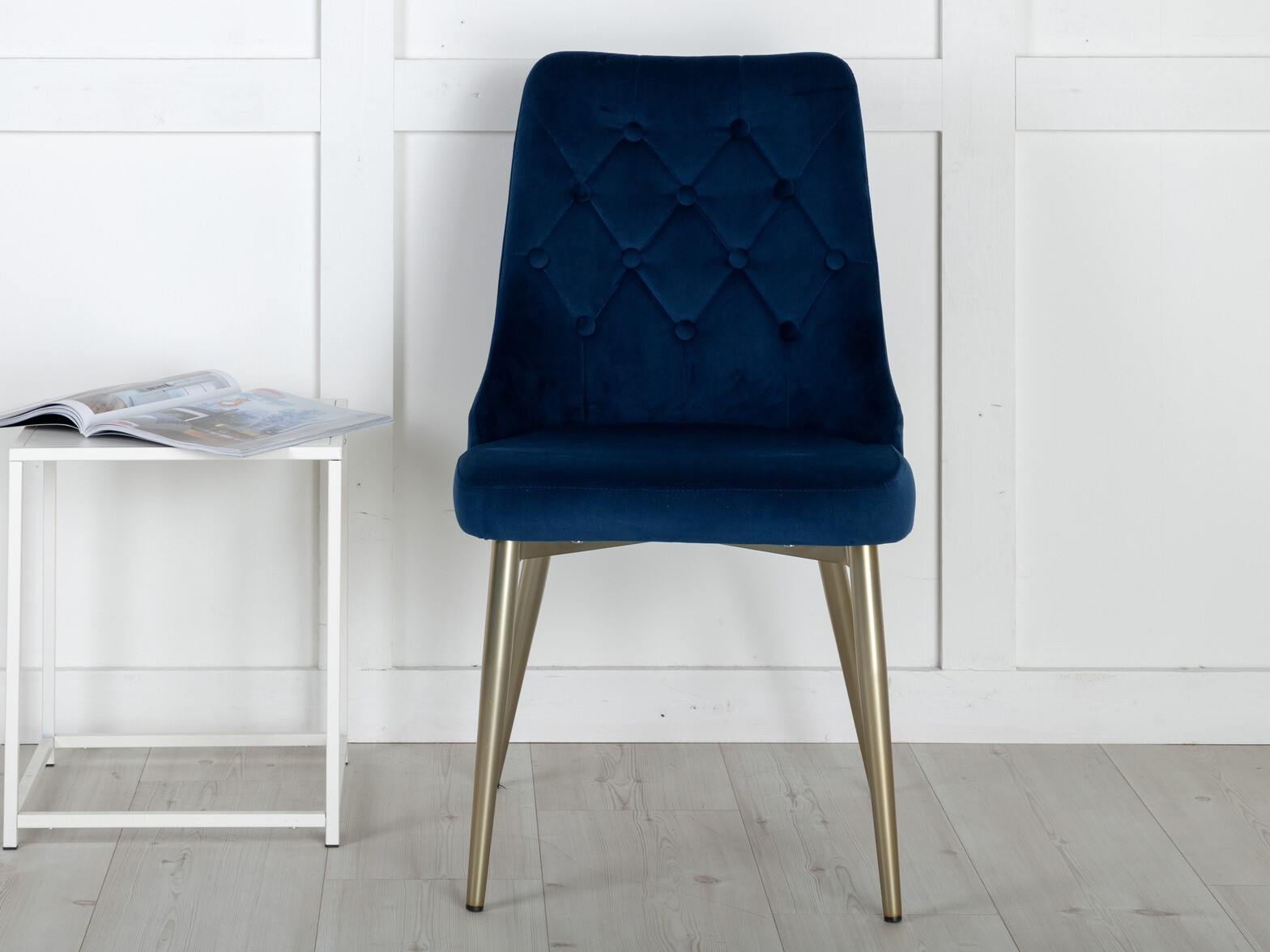 Chaise Dallas 203 (Bleu + doré)