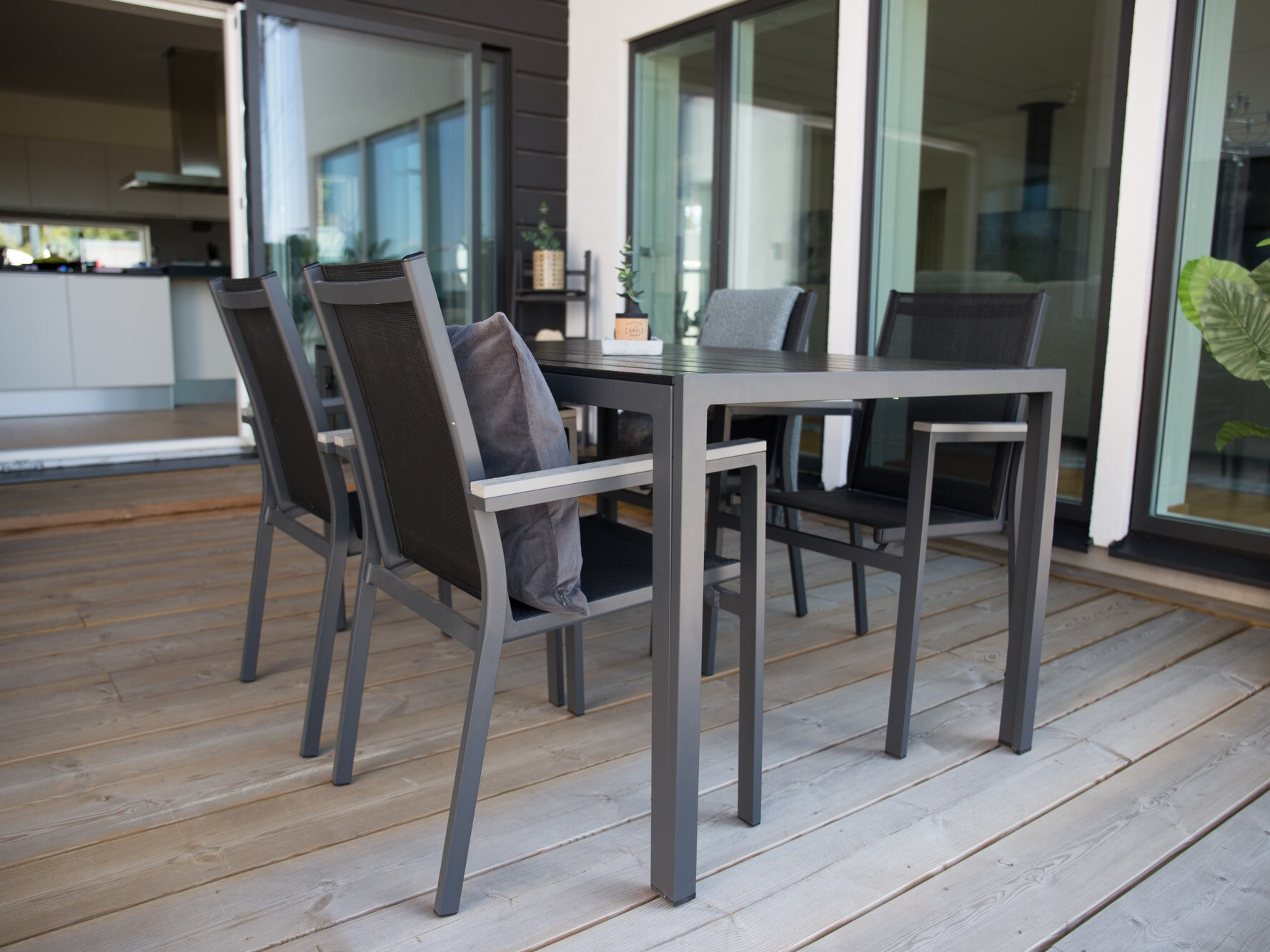 Chaise de jardin Dallas 2775 (Noir + Gris)