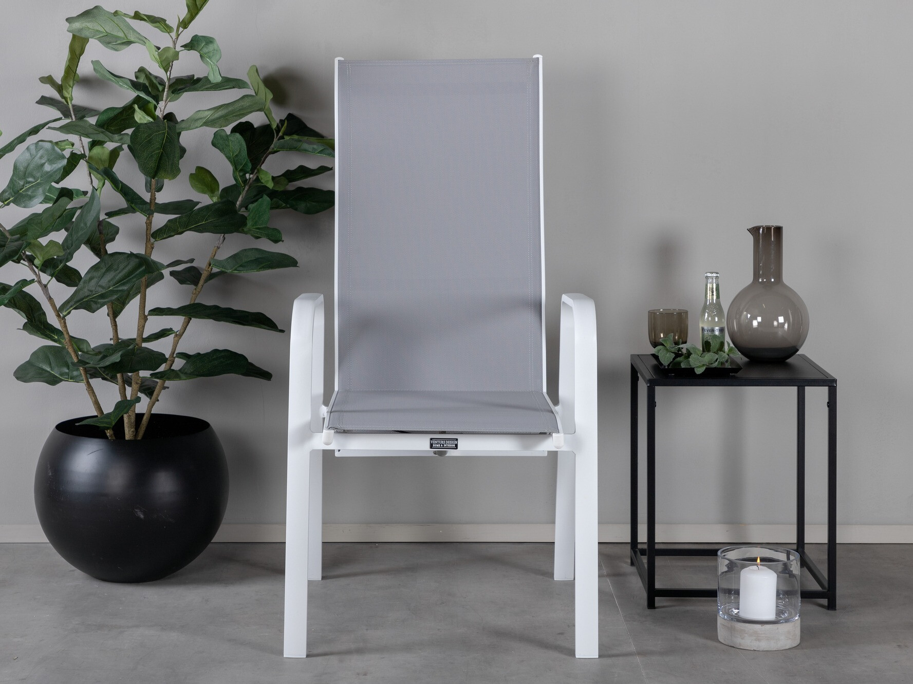 Chaise de jardin Dallas 2776 (Blanc + Gris)