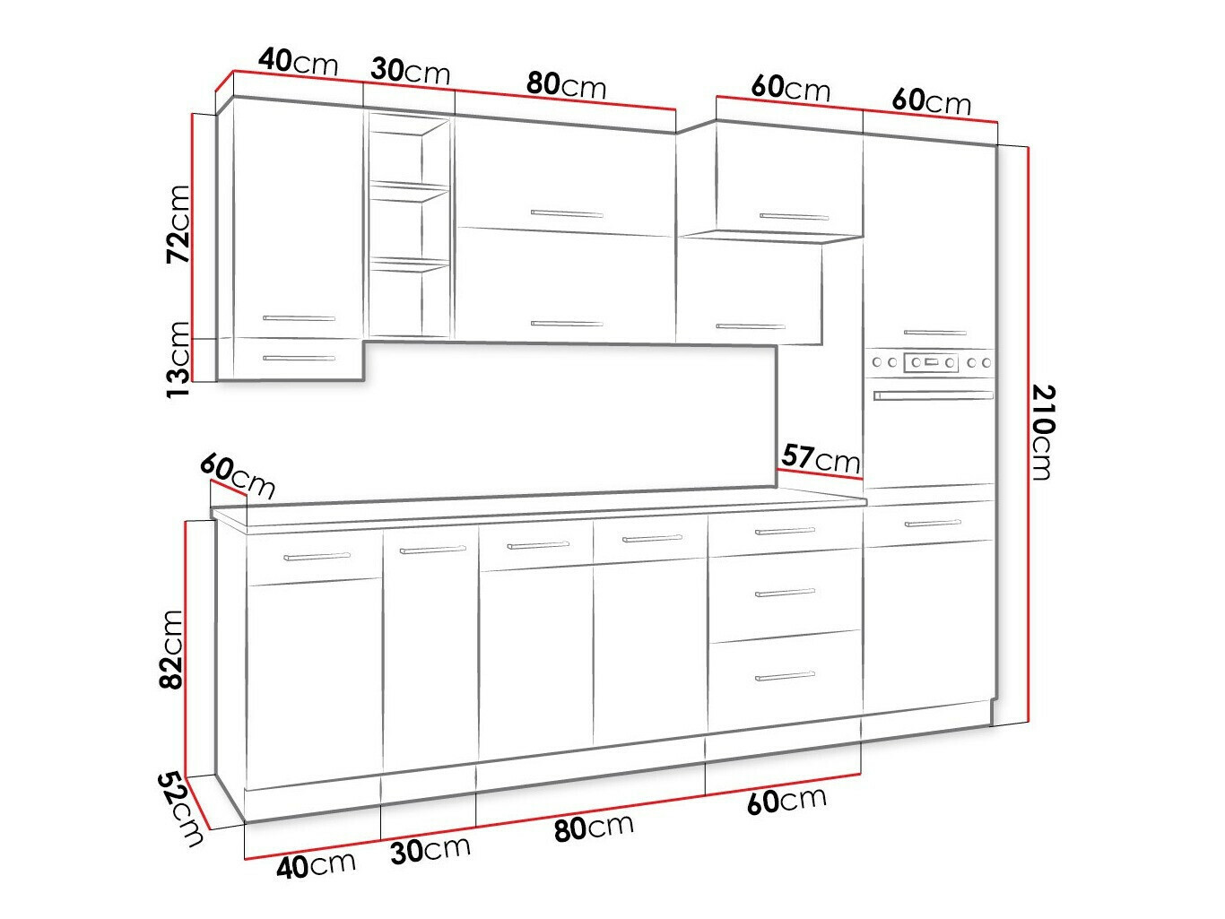 Cuisine complète modulaire Wood Dark 129