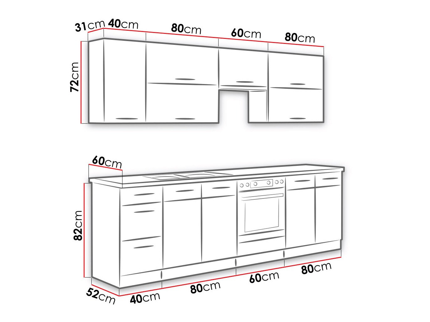 Cuisine complète modulaire Wood Grey 135
