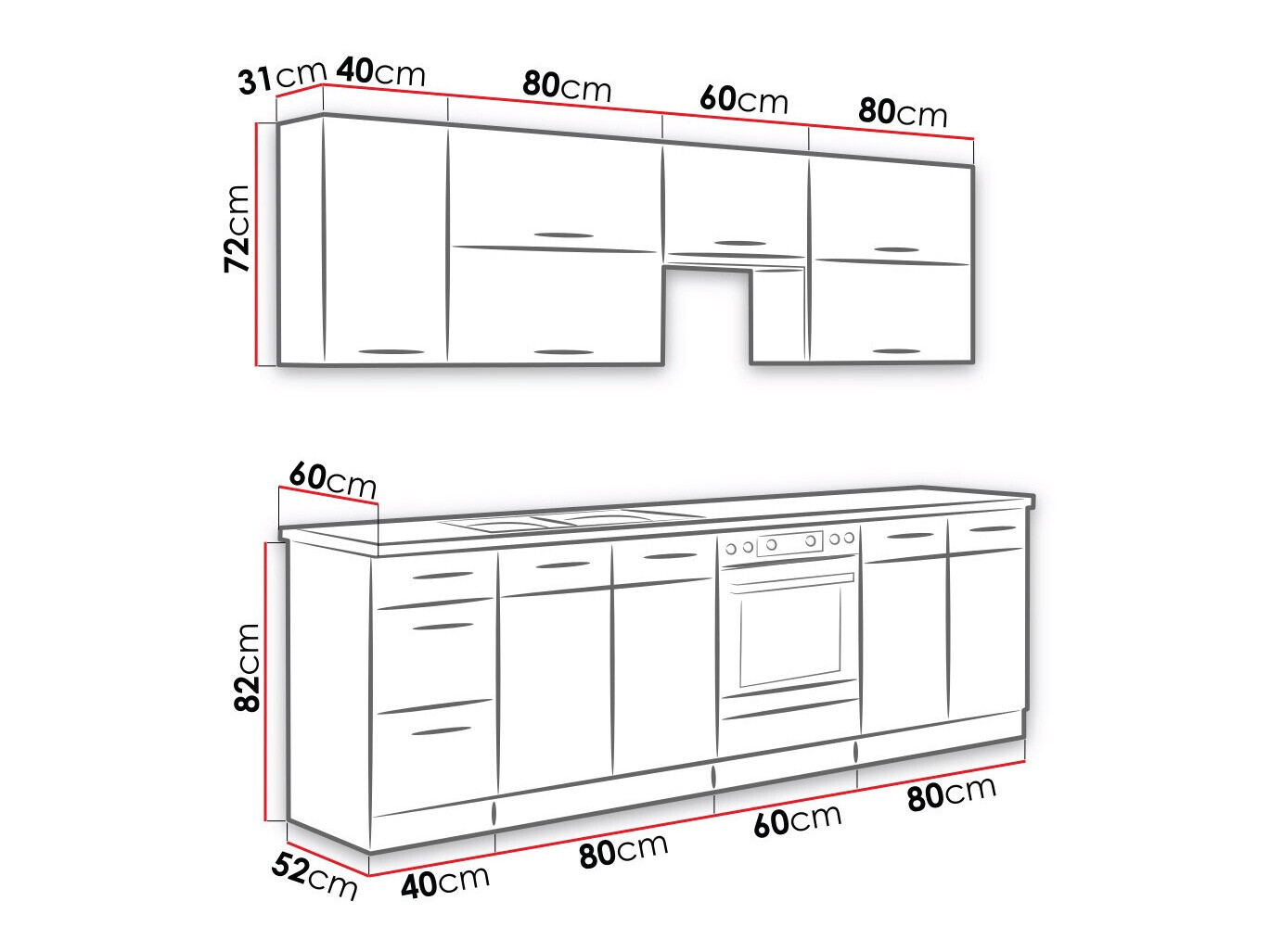 Cuisine complète modulaire Wood Grey 135
