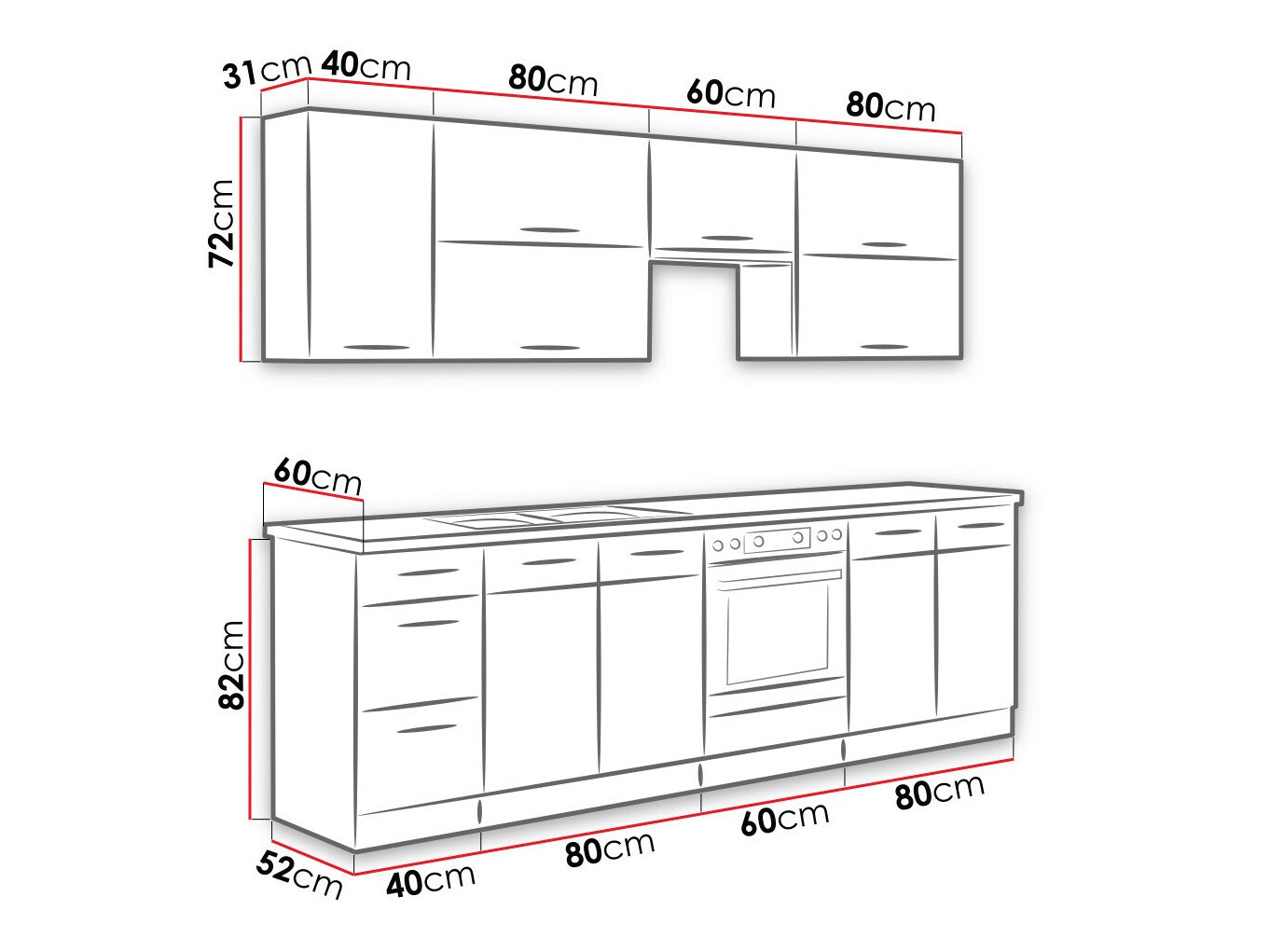 Cuisine complète modulaire Wood Grey 135