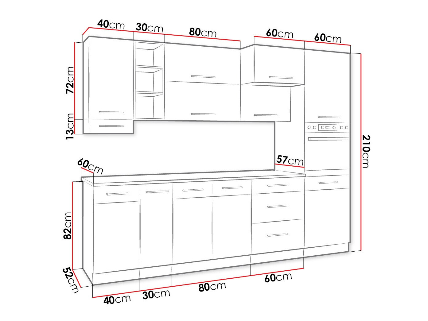 Cuisine complète modulaire Wood Grey 136