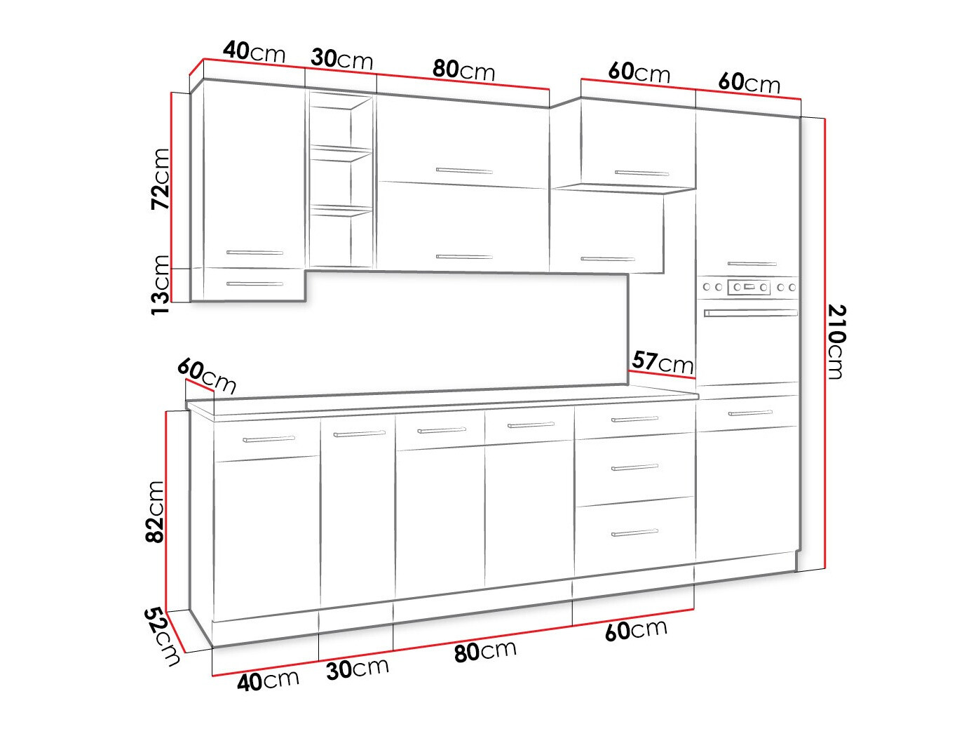 Cuisine complète modulaire Wood Grey 136