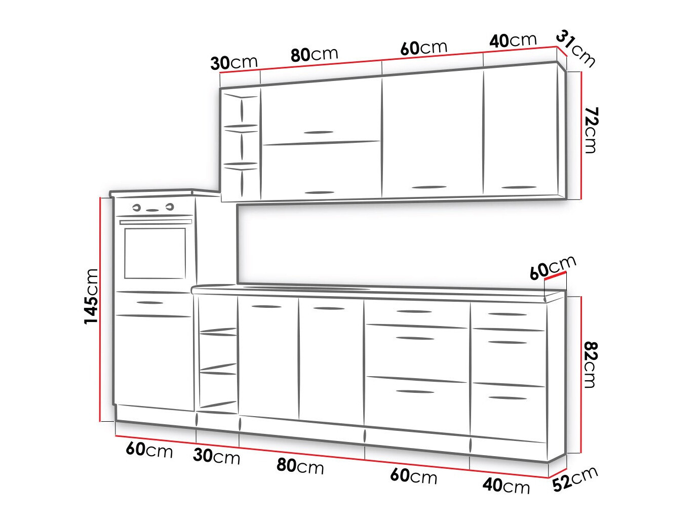 Cuisine complète modulaire Wood Grey 137